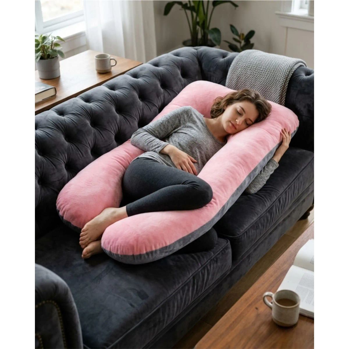 GENERICO - Almohada de Lactancia y Embarazo Multifuncional Ergonómica