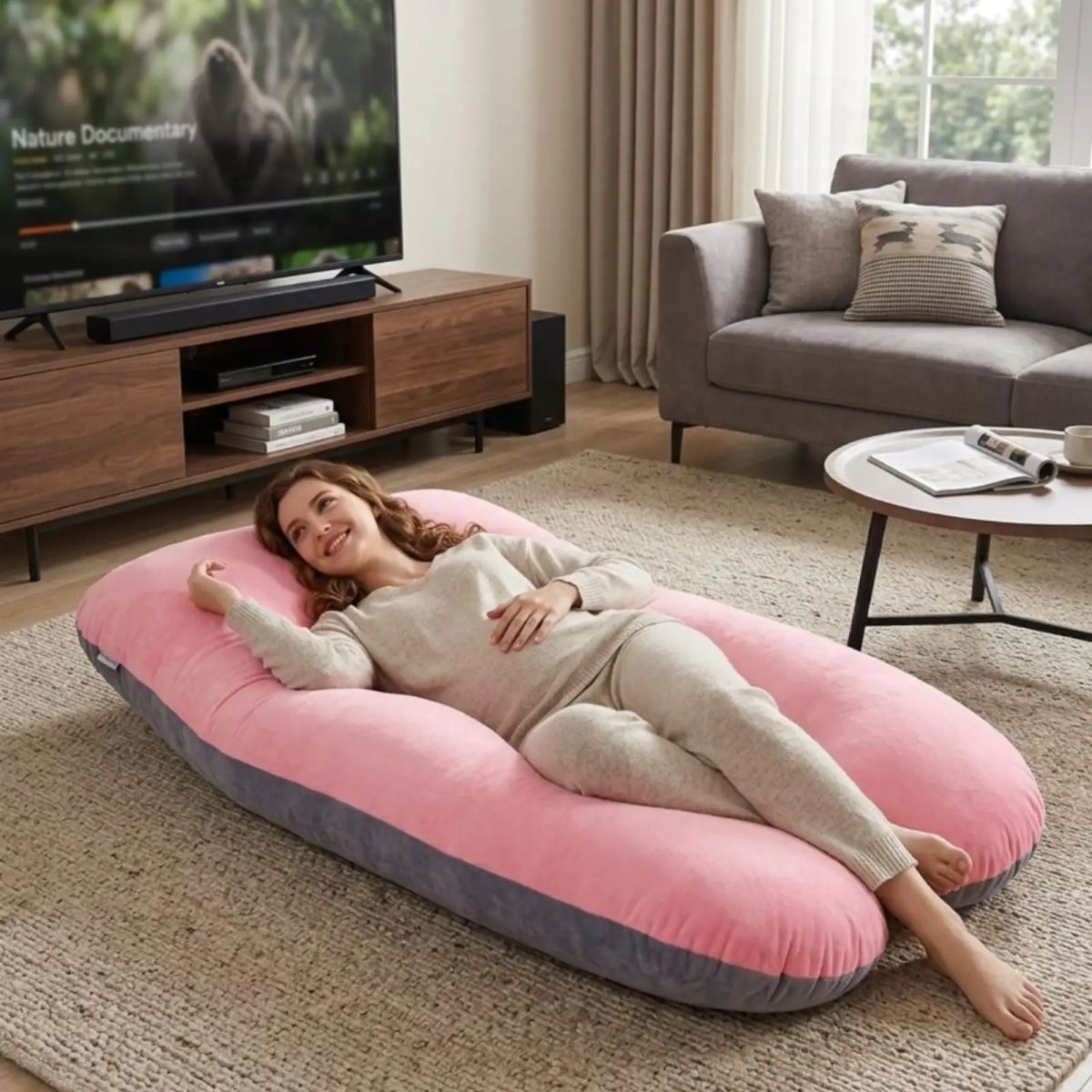 GENERICO - Almohada de Lactancia y Embarazo Multifuncional Ergonómica