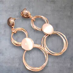 GENERICO - Aros Colgantes de Argollas con Nácar