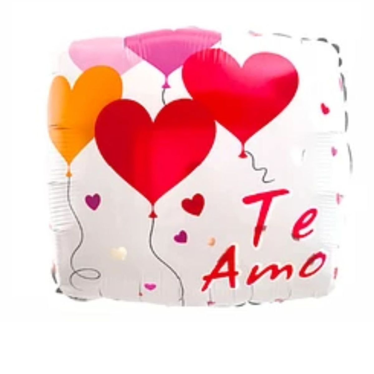 GENERICO - Globo metálico cuadrado te amo con corazones 45cm