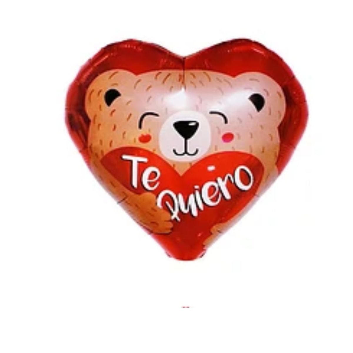 GENERICO - Globo metálico corazón con oso te quiero 45cm
