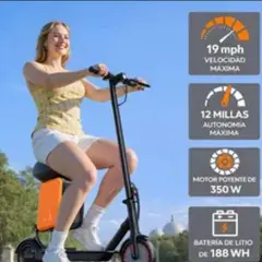 MOVI - SCOTTER ELECTRICO CON ASIENTO DESMONTABLE Y BOLSO, PLEGABLE; 30 KMS
