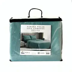 DORAL - Sábanas Polar Composé 1.5 Plazas Bicolor Turquesa