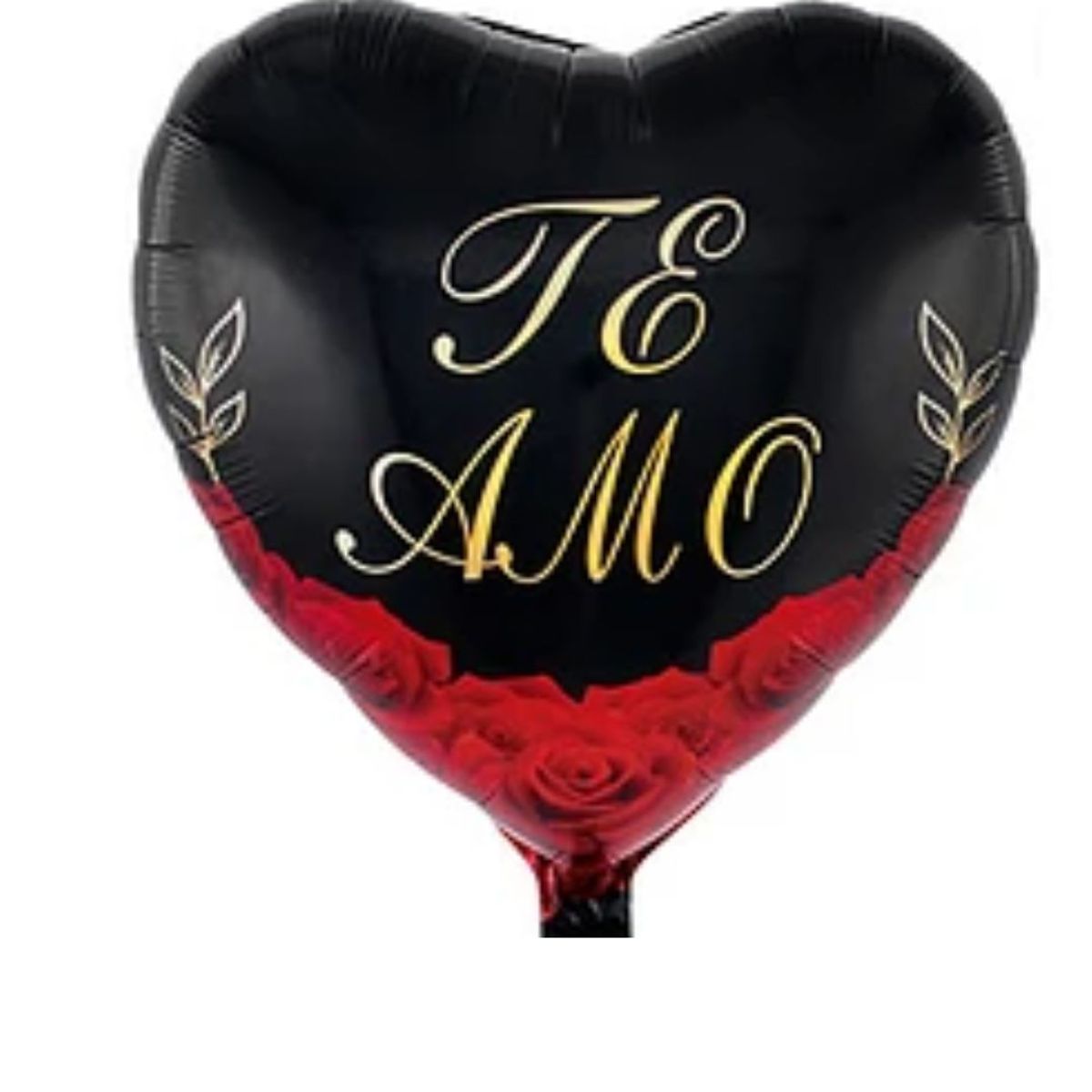 GENERICO - Globo metálico corazón negro te amo 45cm