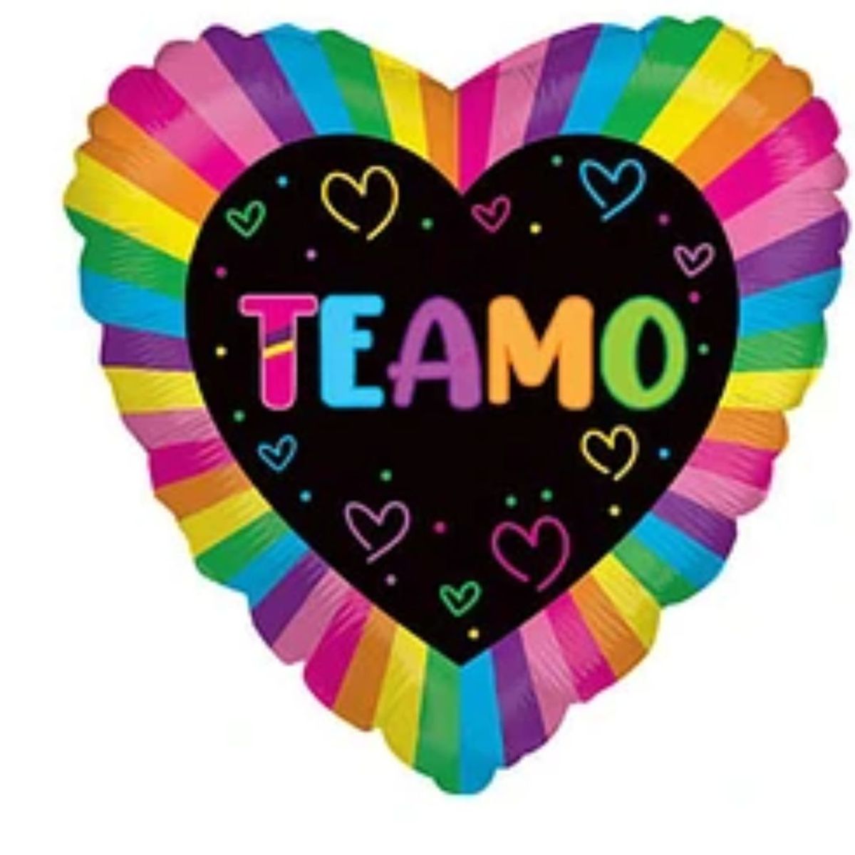 GENERICO - Globo metálico corazón multicolor te amo 45cm