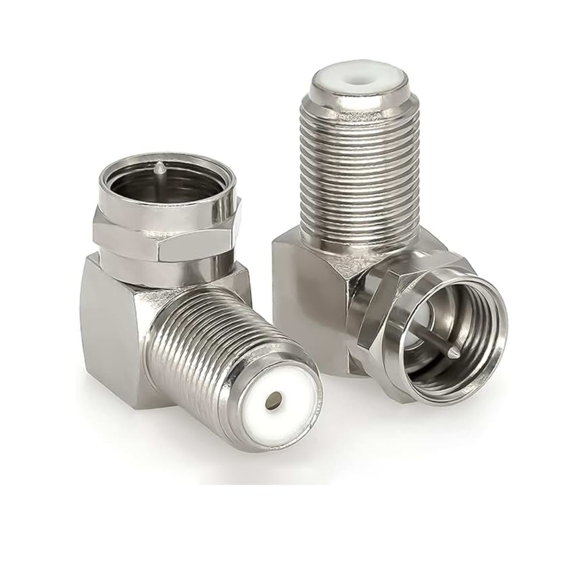 GENERICO - Adaptador Coaxial Tipo F 90°  Conector RG6 Ángulo Recto
