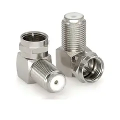GENERICO - Adaptador Coaxial Tipo F 90° Conector RG6 Ángulo Recto