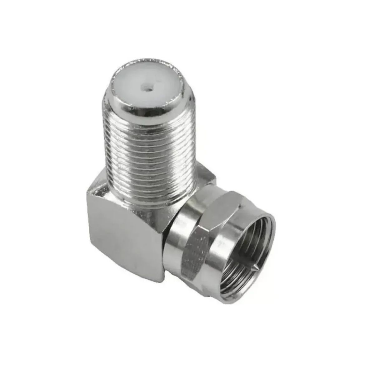 GENERICO - Adaptador Coaxial Tipo F 90°  Conector RG6 Ángulo Recto