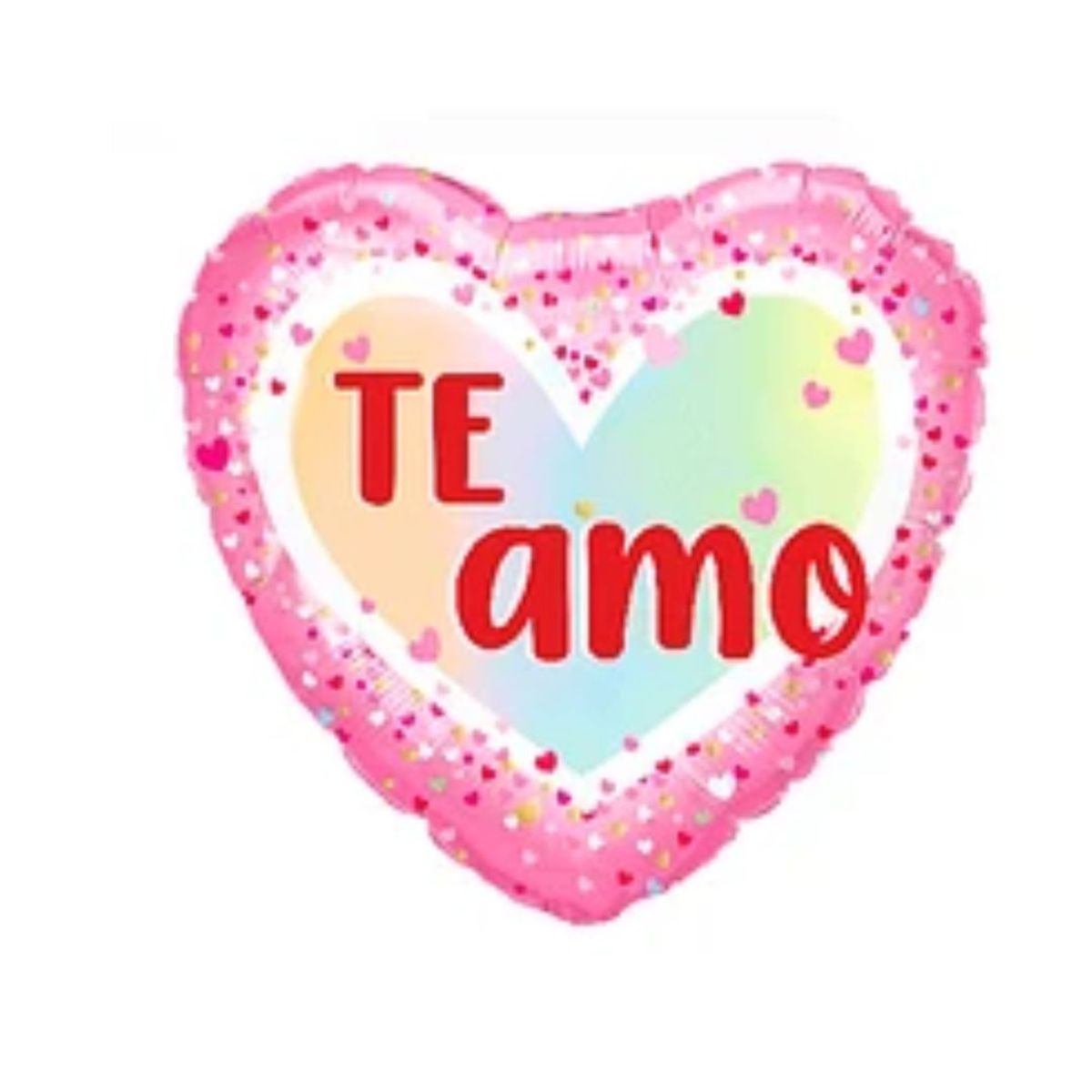 GENERICO - Globo metálico corazón rosa te amo 45cm