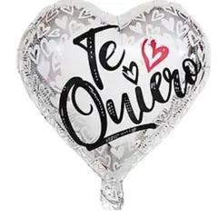 GENERICO - Globo metálico plateado corazón te quiero 45cm