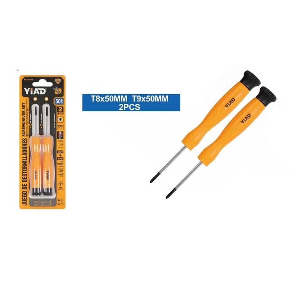 GENERICO - JUEGO DE DESTORNILLADORES 2PCS PUNTA MAGNETICA