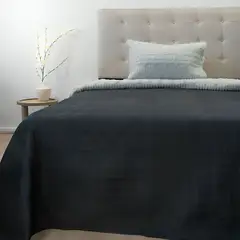 DORAL - Quilt Hotpress Viena Con Sherpa 2 Plazas Negro