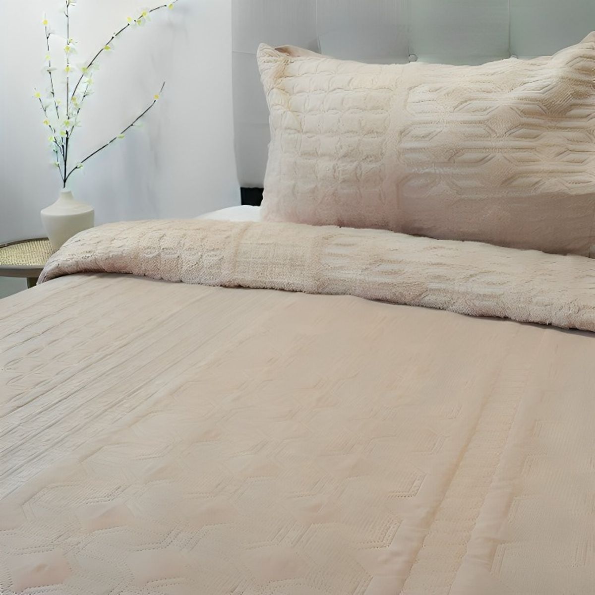 DORAL - Quilt Hotpress Viena Con Sherpa 2,5 Plazas  Rosa Viejo  Doral