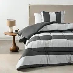 CANNON - Plumón Estampado 1.5 Plazas Noir