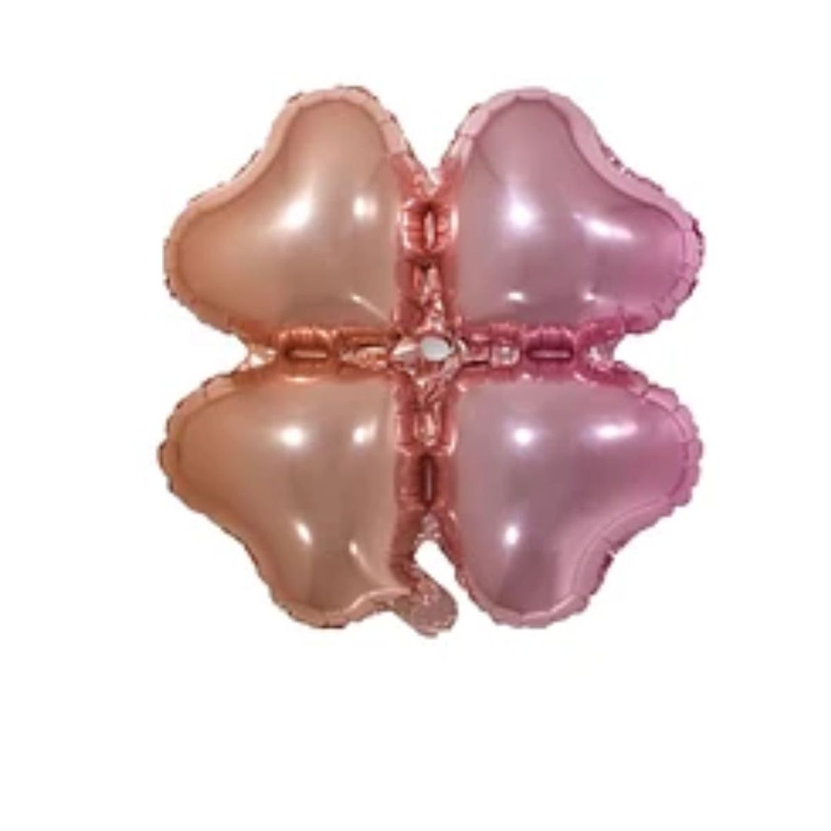 GENERICO - -Globo Metálico Trébol De Cuatro Hojas Rosa 45cm