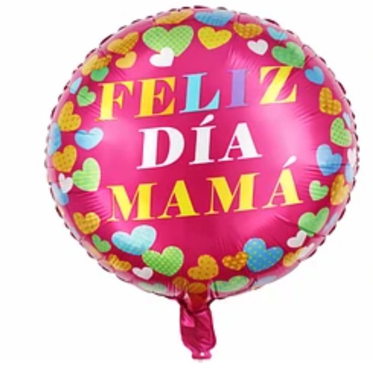 GENERICO - Globo metálico feliz dia mamá fucsia 45cm