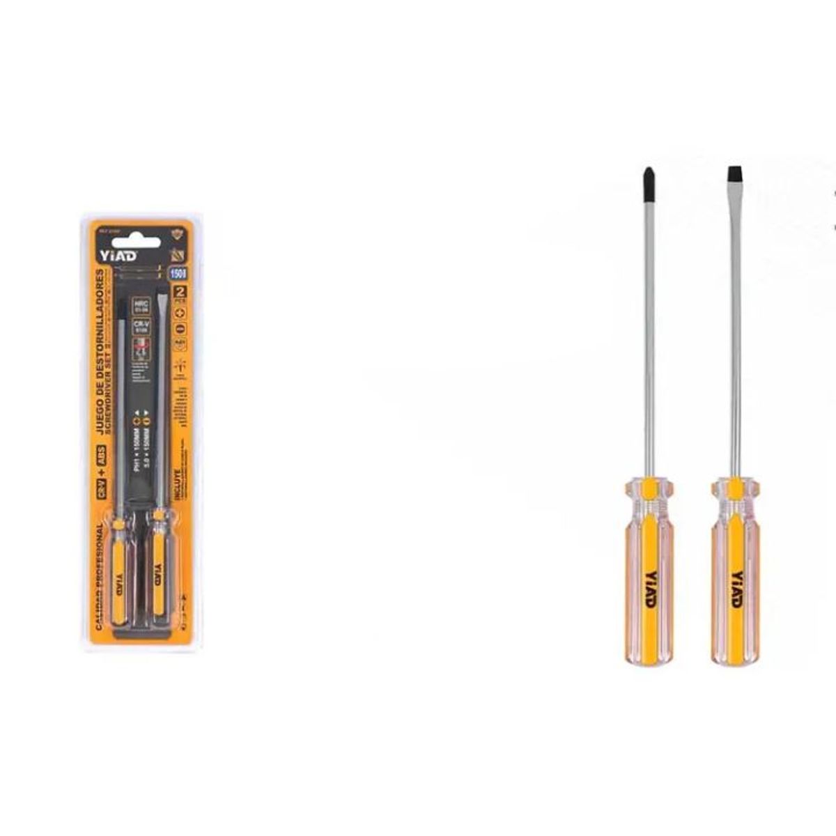 GENERICO - JUEGO DE DESTORNILLADORES 2PCS PUNTA ESTRELLA Y PALETA MAGNETICA 150MM