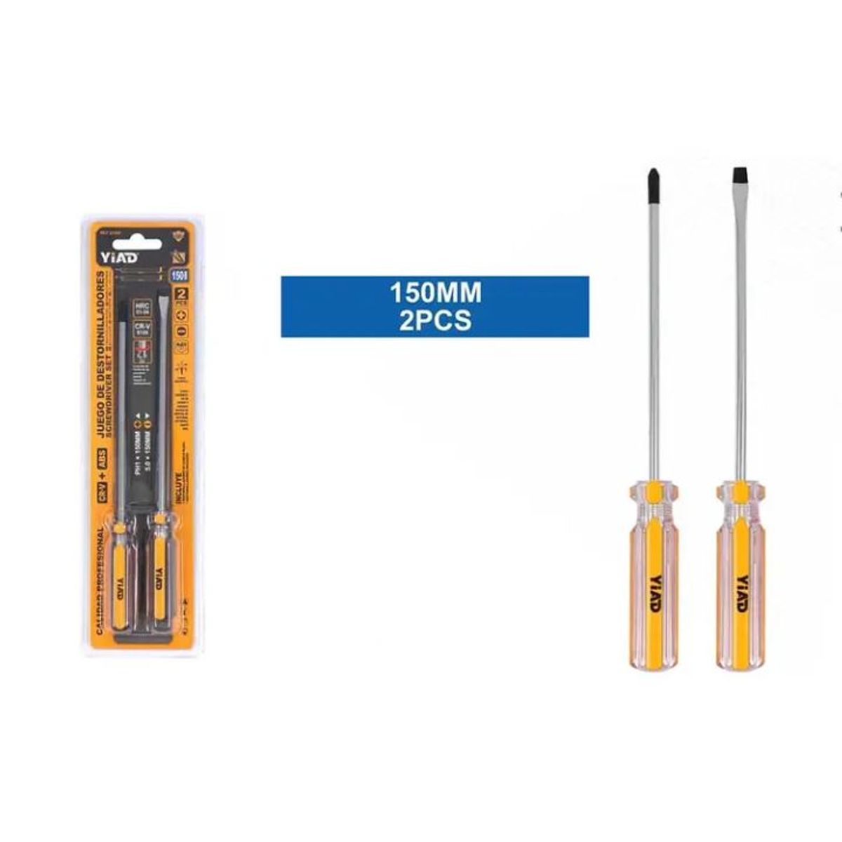 GENERICO - JUEGO DE DESTORNILLADORES 2PCS PUNTA ESTRELLA Y PALETA MAGNETICA 150MM
