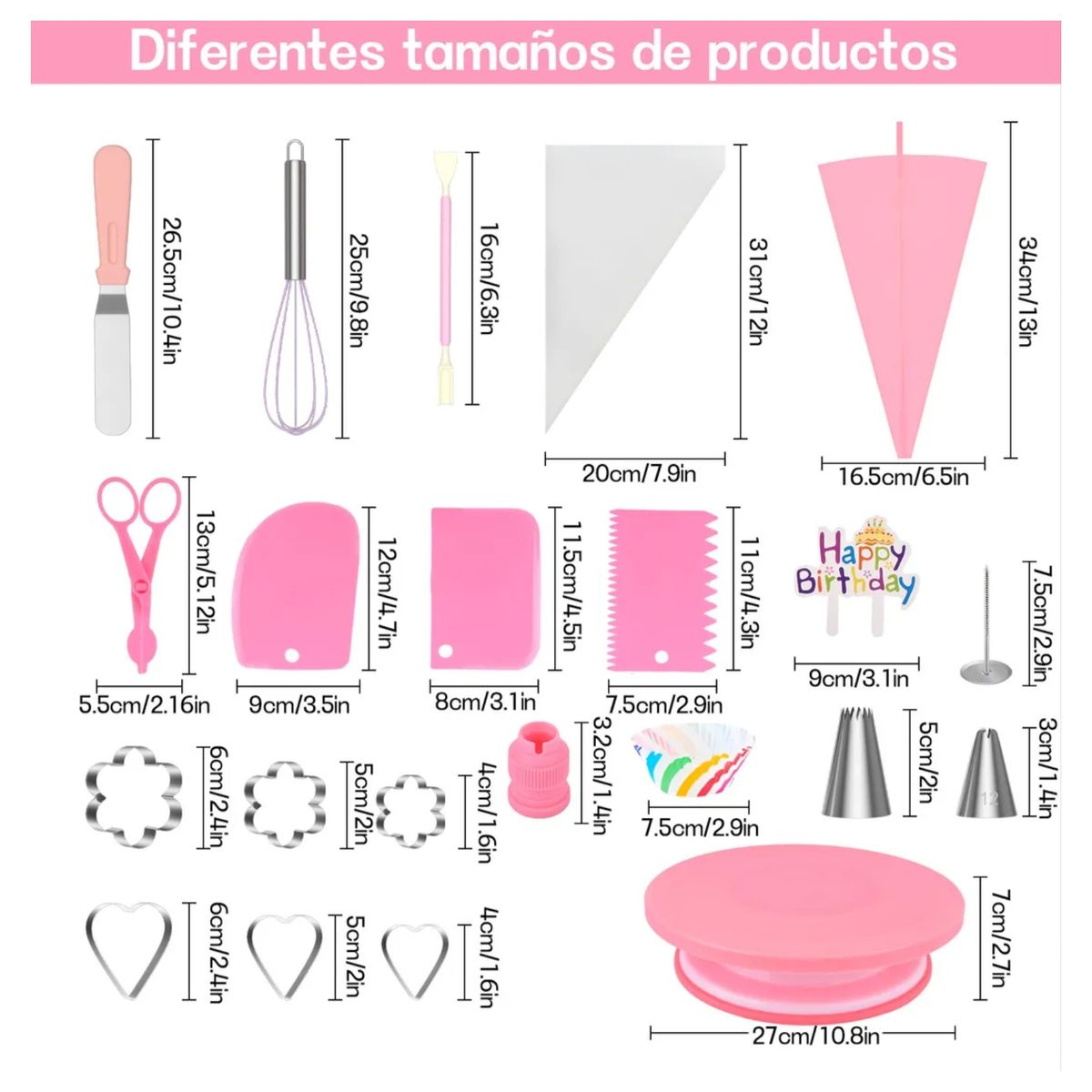 ATURE - Set De 286 Utensilios Para Hornear Con Boca Giratoria Para T