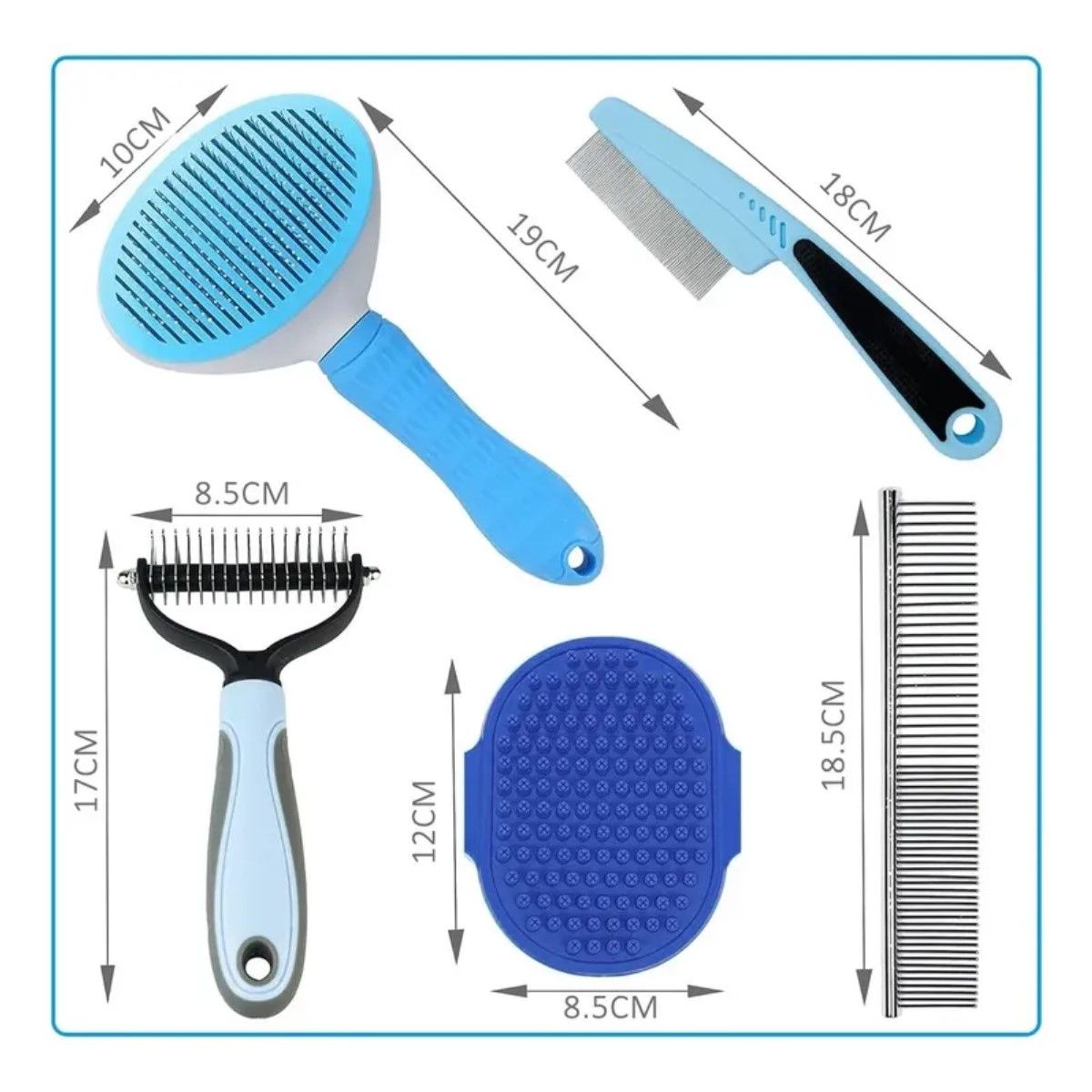 GENERICO - 5 Kit Cepillo Deslanador De Pelo Para Perros Evita Los Nudos BELUG