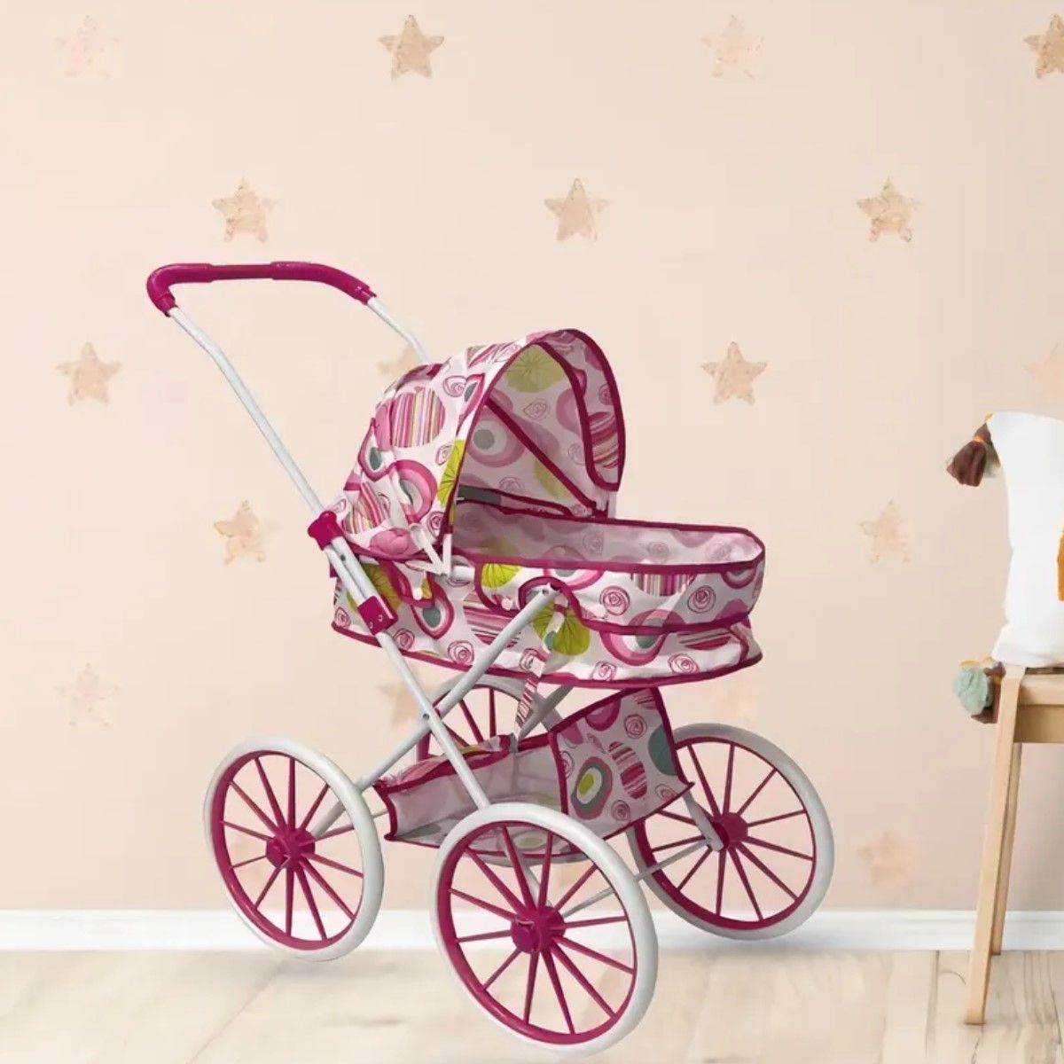 GENERICO - Coche Para Muñecas Xl Metálico Rosado Niñas Bebe Juguete BELUG