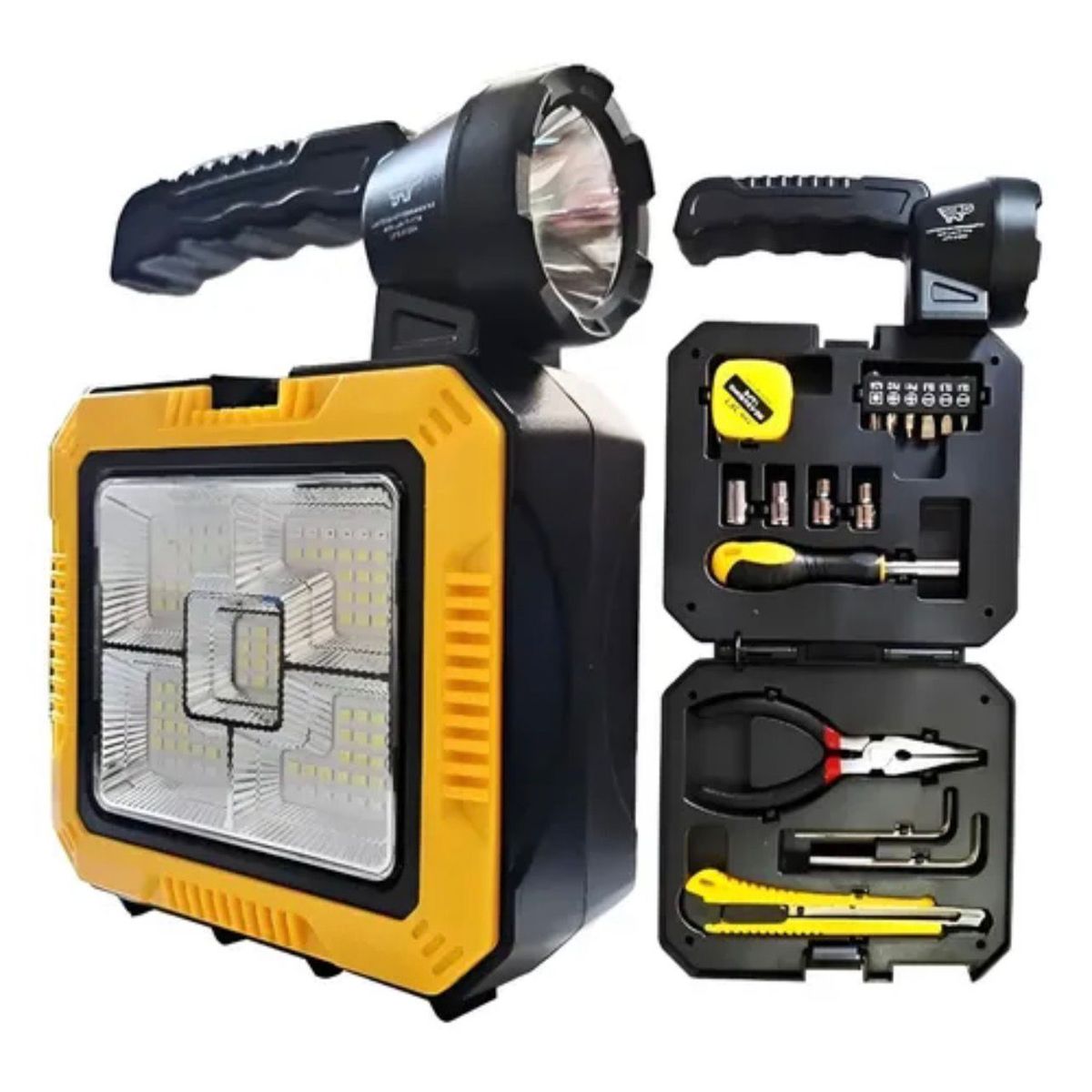 GENERICO - Linterna Solar LED Recargable de Camping con Herramientas