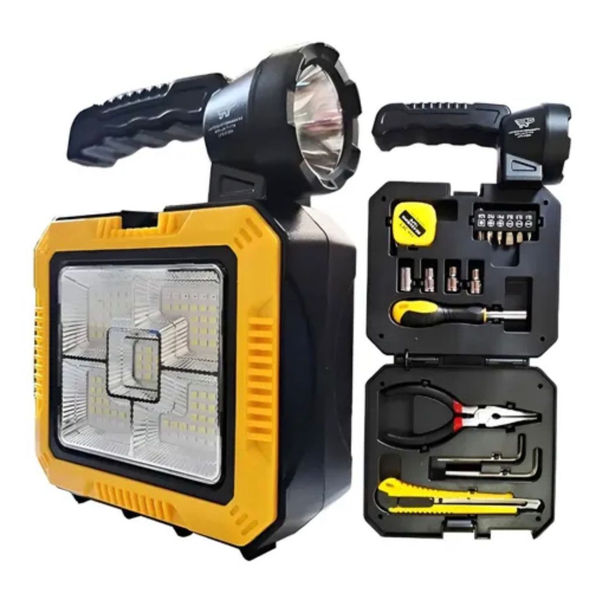 GENERICO - Linterna Solar LED Recargable de Camping con Herramientas
