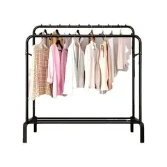 GENERICO - Perchero Organizador Ropa Doble Barra Negro 80kg