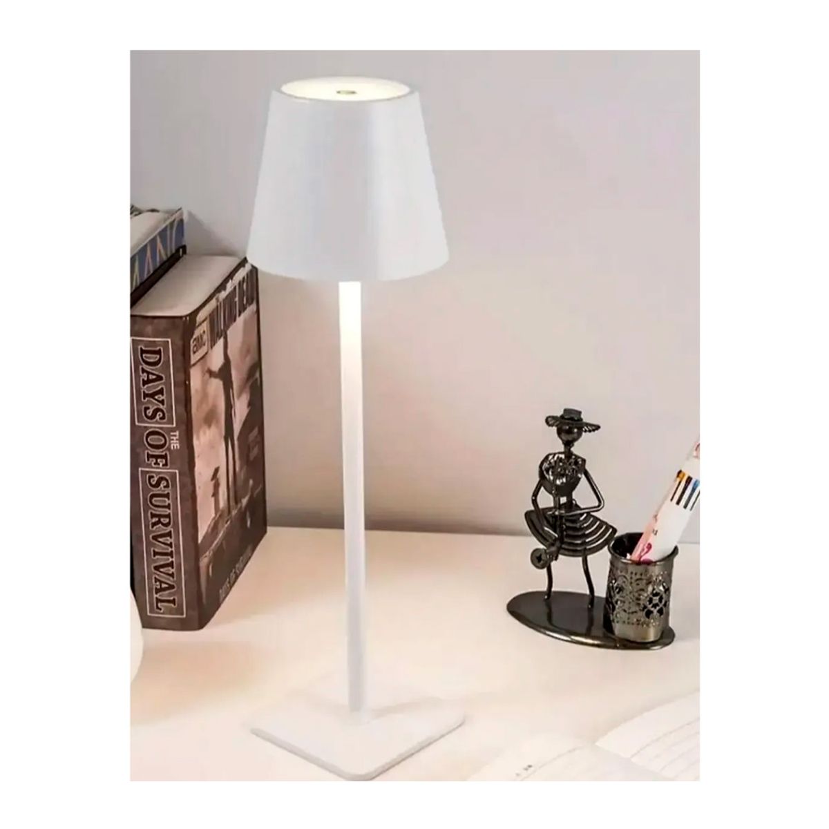 GENERICO - Lámpara Touch Usb Decorativa Portátil Ajustable blanco