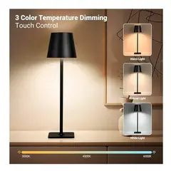 GENERICO - Lámpara Touch Usb Decorativa Portátil Ajustable negro