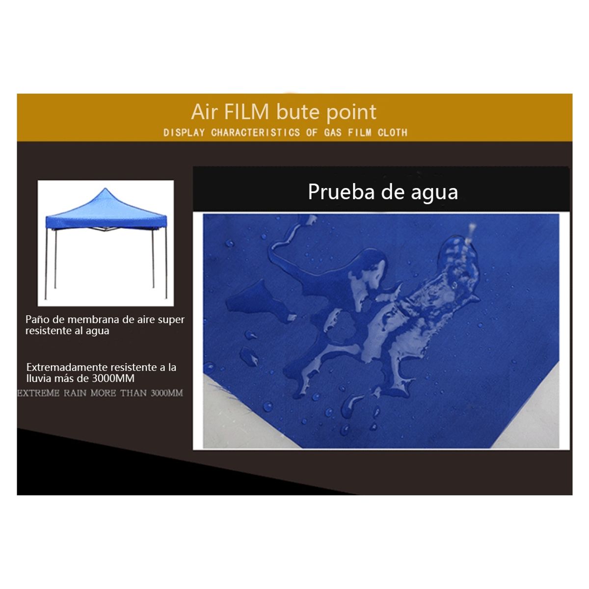 KINDA NICE - Carpa Lona Repuesto Filtro Uv Para Toldo Araña Azulrojo 3x3