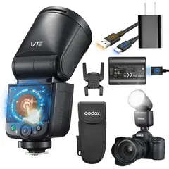 GODOX - Flash V1 Mid S para Sony, flash de cámara TTL de cabeza redonda, HSS 18000s