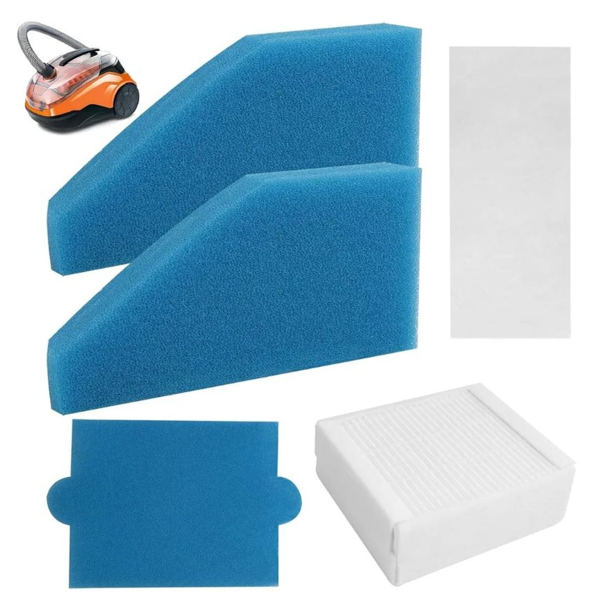 GENERICO - Juego De 5 Filtros Para Aspiradora Compatible Thomas 787241