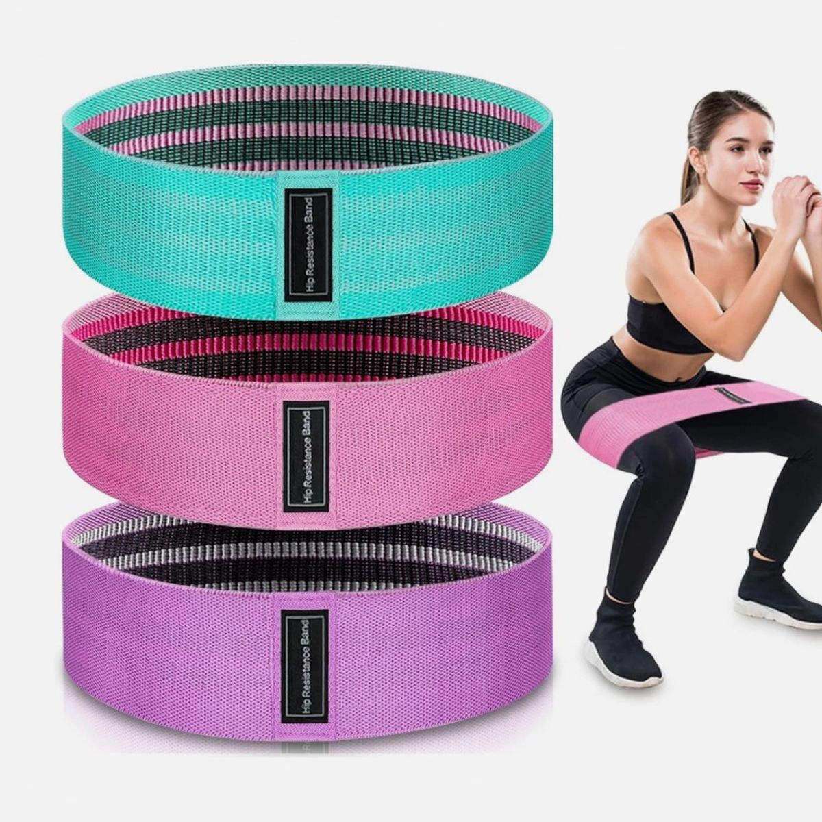 MOVI - Bandas de Resistencia de Tela para Ejercicio – Set de 3 Niveles