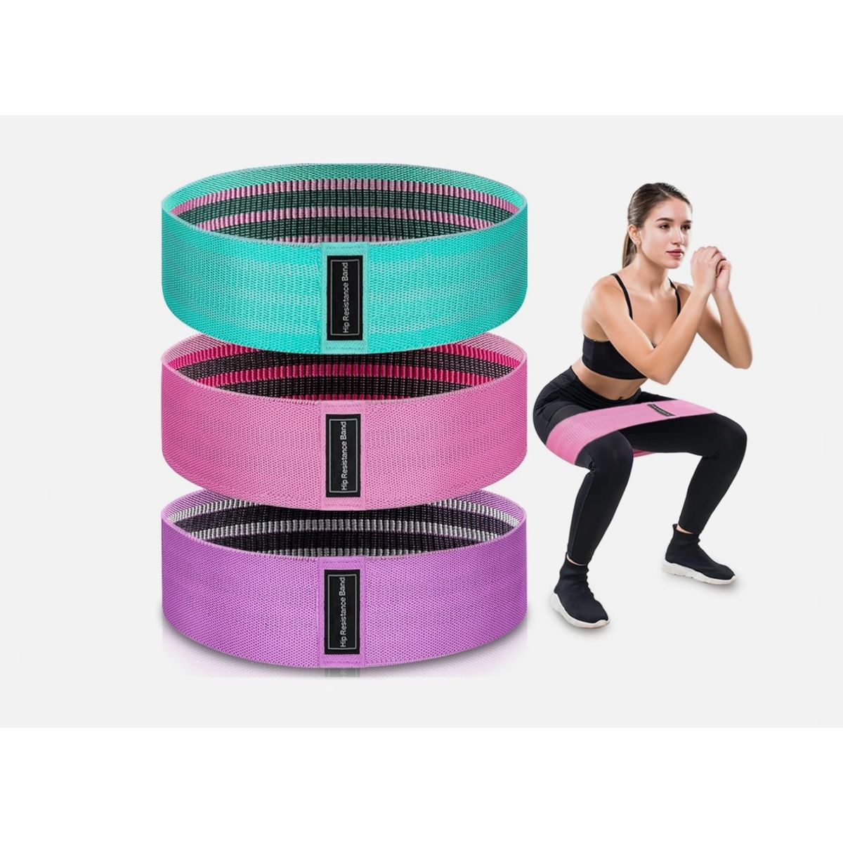 MOVI - Bandas de Resistencia de Tela para Ejercicio – Set de 3 Niveles