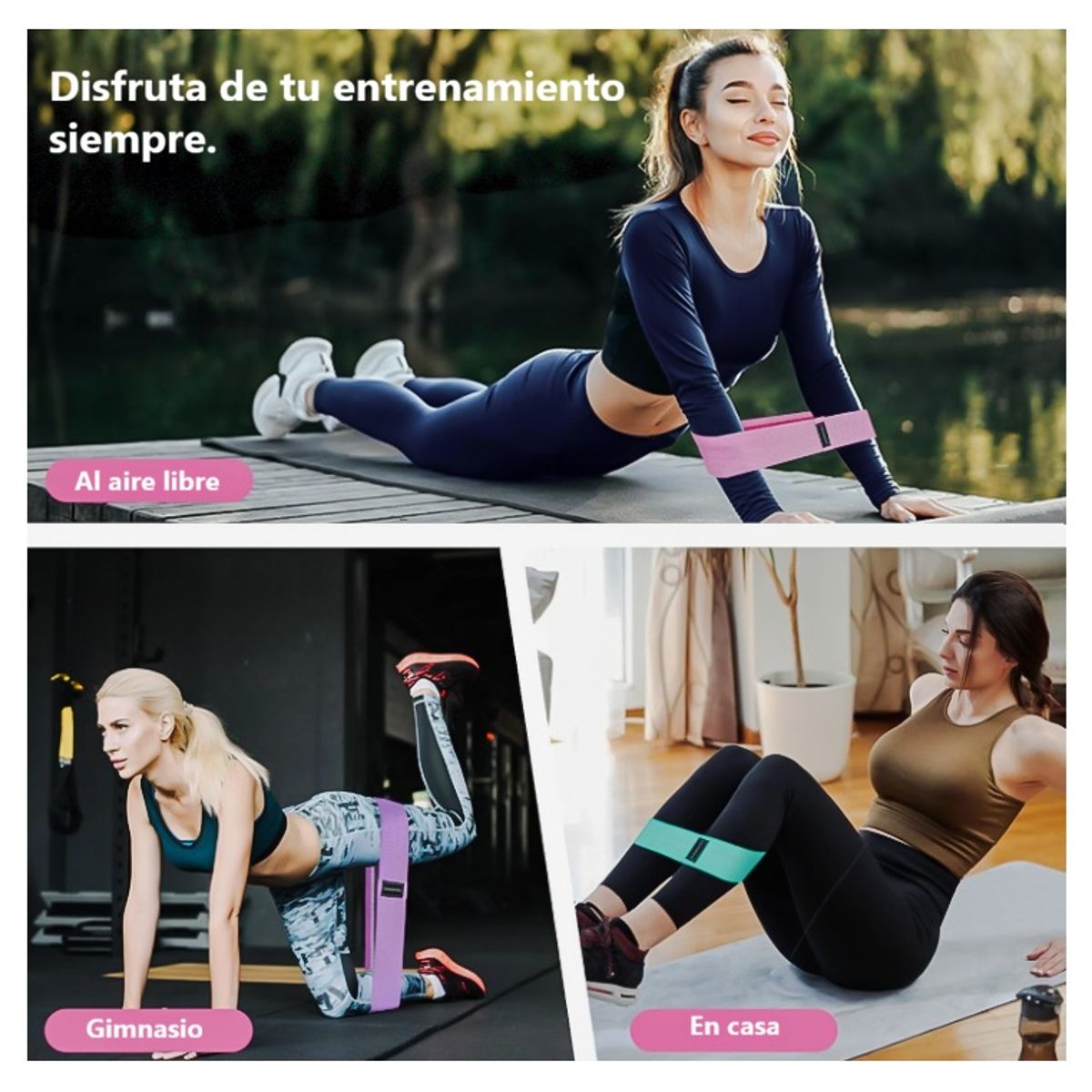 MOVI - Bandas de Resistencia de Tela para Ejercicio – Set de 3 Niveles