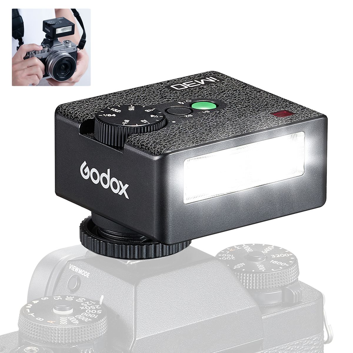 GODOX - GODOX Flash IM30 Mini Flash para Cámara, Flash de Bolsillo para Canon, Nikon, Sony, Fuji, Pentax,etc