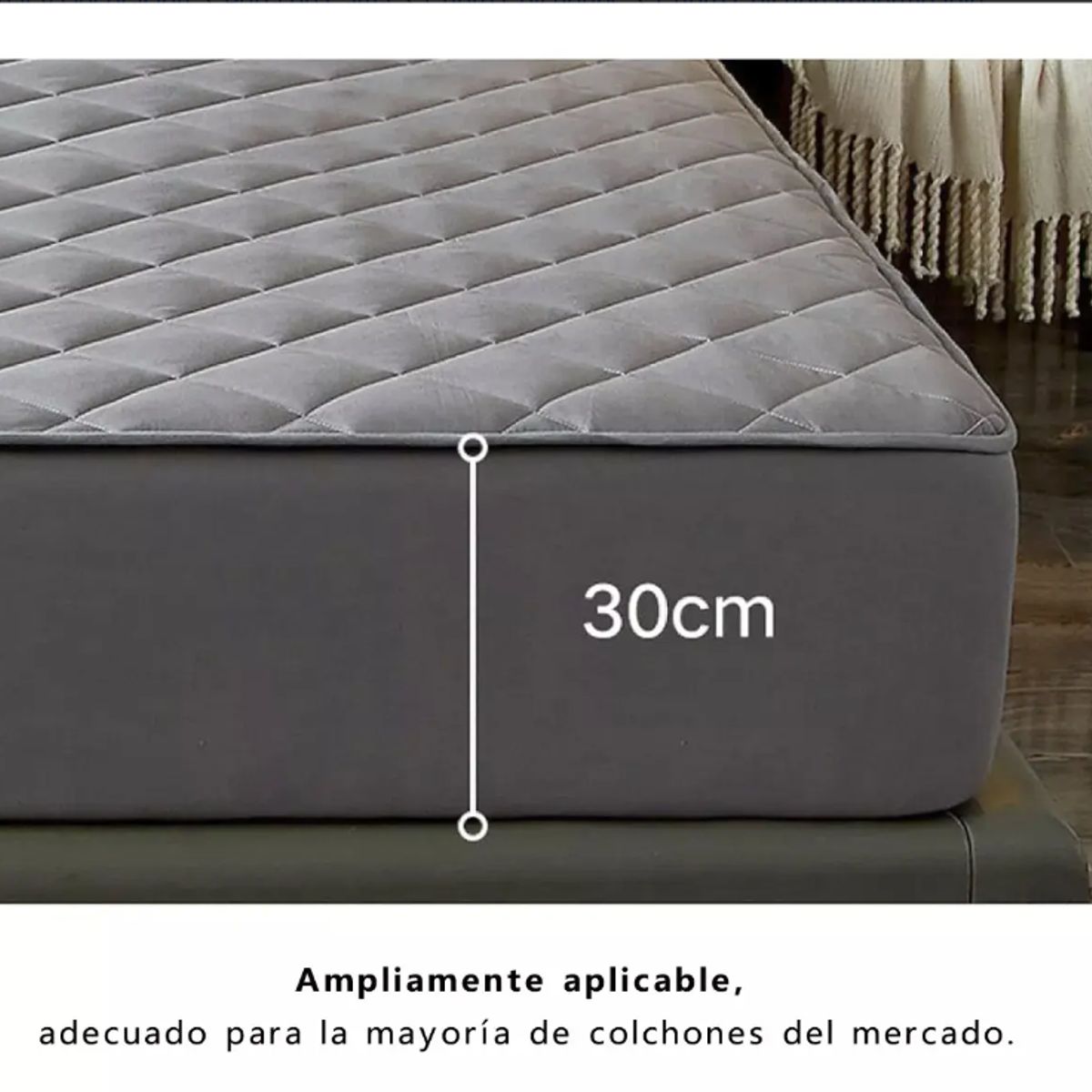 GENERICO - Cubrecolchón Impermeable Protector Premium Quilt 2 Plazas