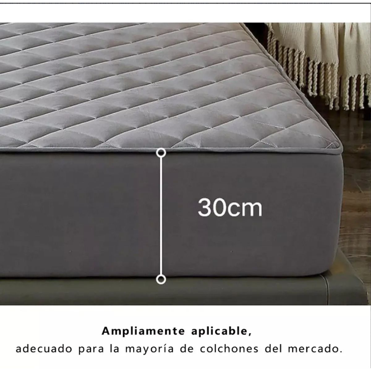 GENERICO - Cubrecolchón Impermeable Protector Premium Quilt 2 Plazas