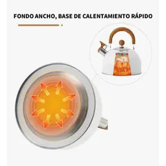 GENERICO - Tetera 2.5 Lt Acero Inoxidable Color Blanco