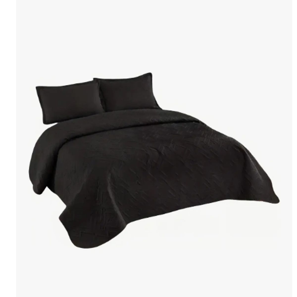GENERICO - Cubrecama Quilt De Verano 2 Plazas Lisos Color Negro