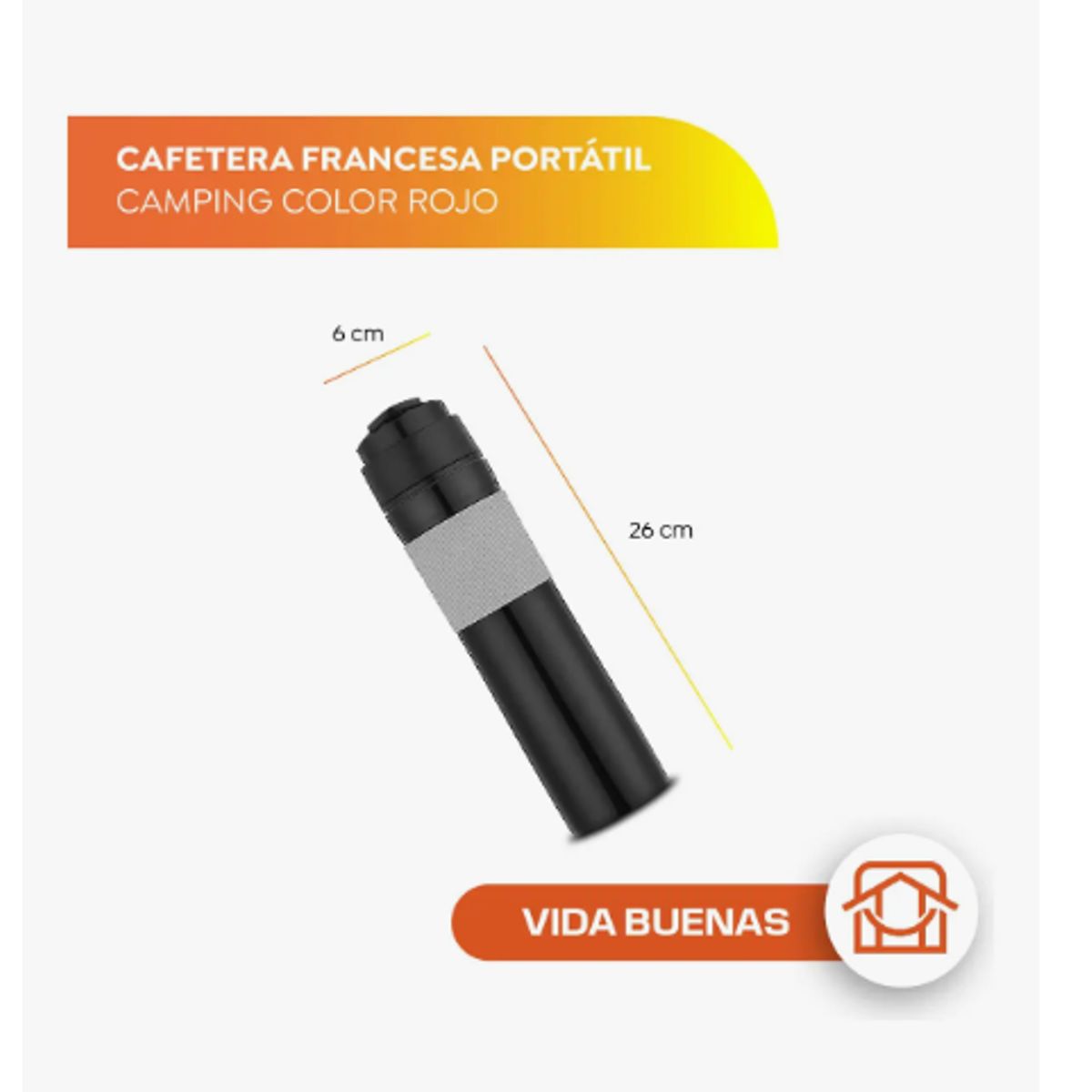 GENERICO - Termo Cafetera Portátil Prensa Francesa, Portátil Camping Color Negro