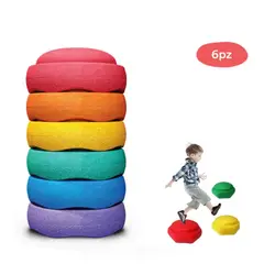 KUANGYE - Piedras De Rio Equilibrio Niños Anti Deslizantes Set De 6 ,27x27CM Juego Sensorial Seguro Liviano