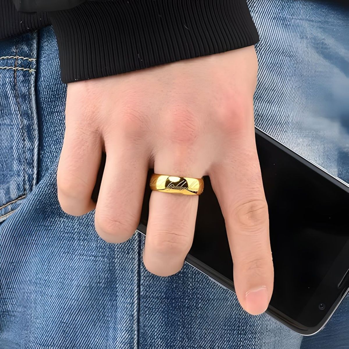 GENERICO - Anillos Para Hombres Acero Inoxidable Regalos Para Hombres - Talla 12