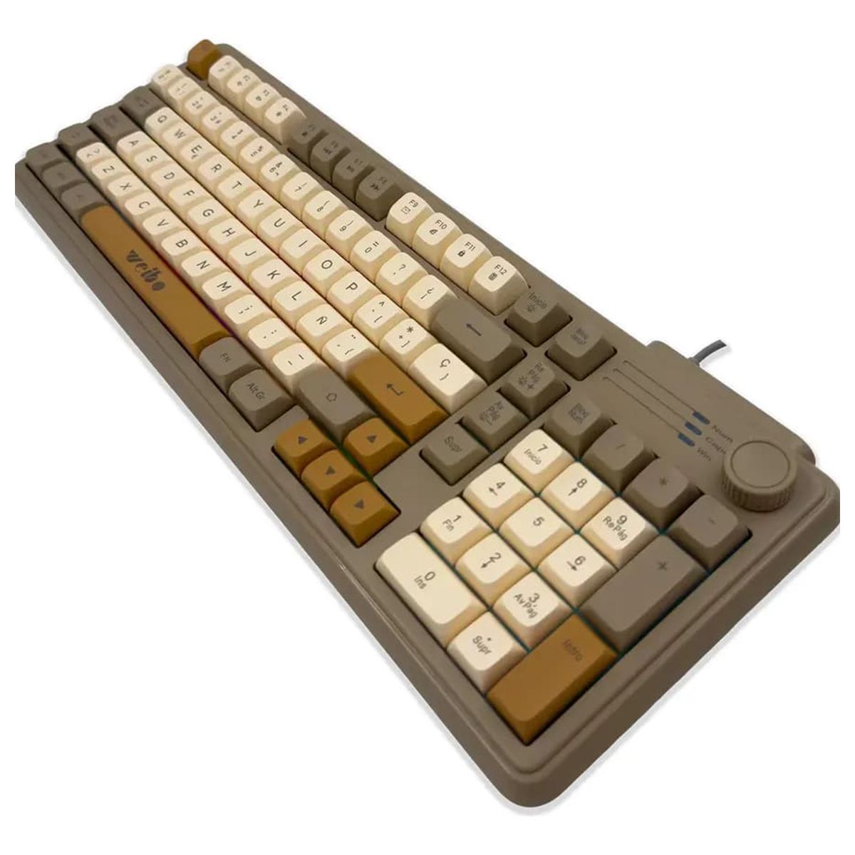 MALIK - Teclado RGB con control de luz WB-222 Café