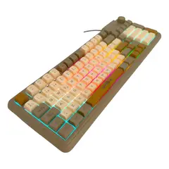 MALIK - Teclado mecánico RGB rueda luz WB-222 Café