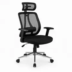 SPACE HOME - Silla Gerencial Ergonomica Negra Con Reposacabezas 3D