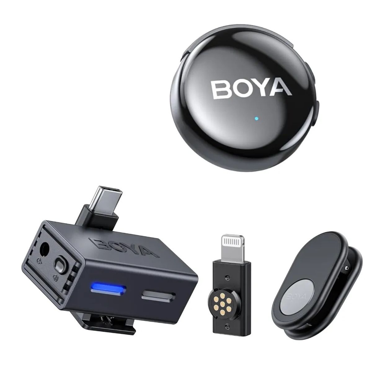 BOYA - Boya BY-BOYALINK 3-04 Micrófono con IA Conectores USB-C y Lightning Sin Caja de Carga