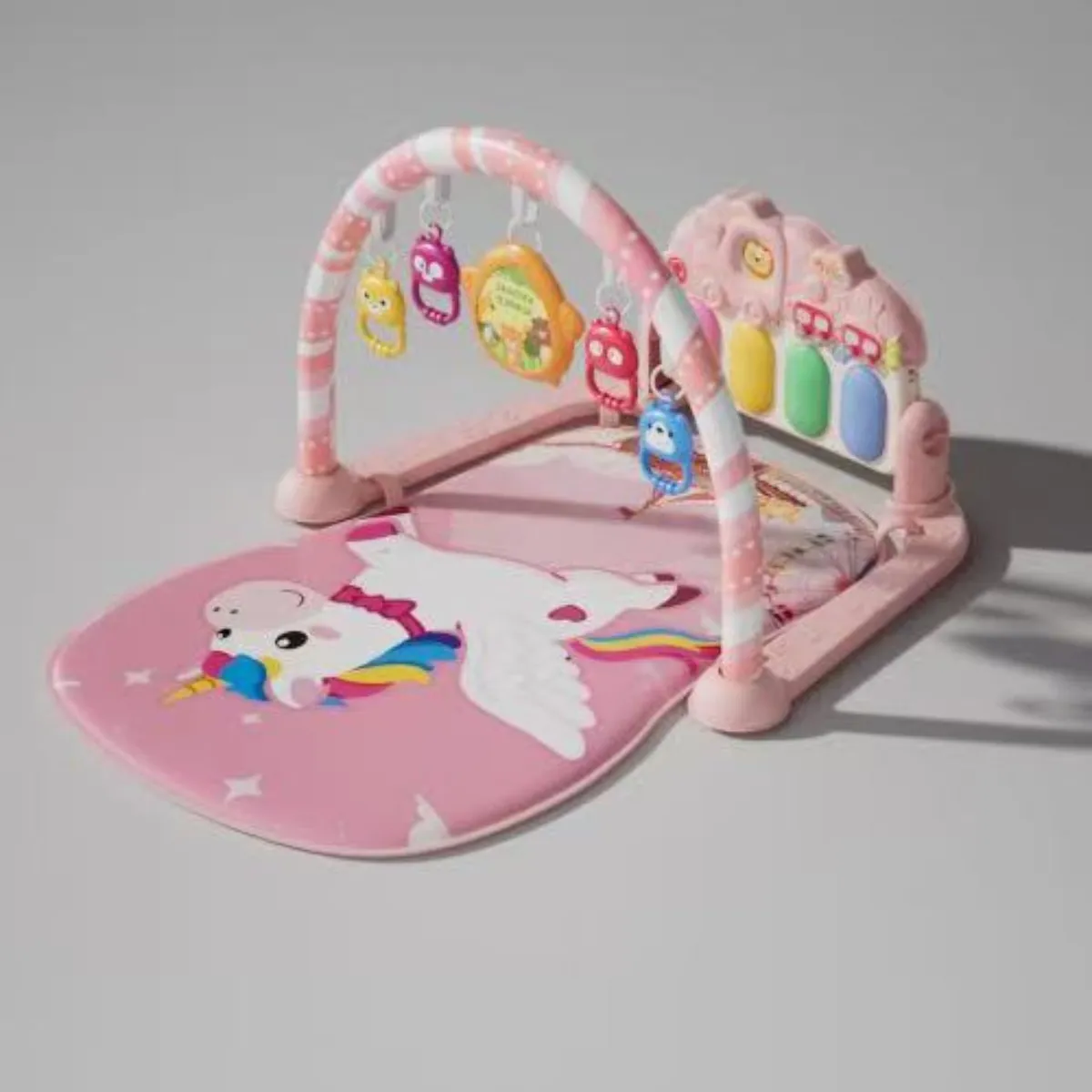 BABYLUNA - Alfombra Gimnasio Musical Con Piano Para Bebe Unicornio Rosado