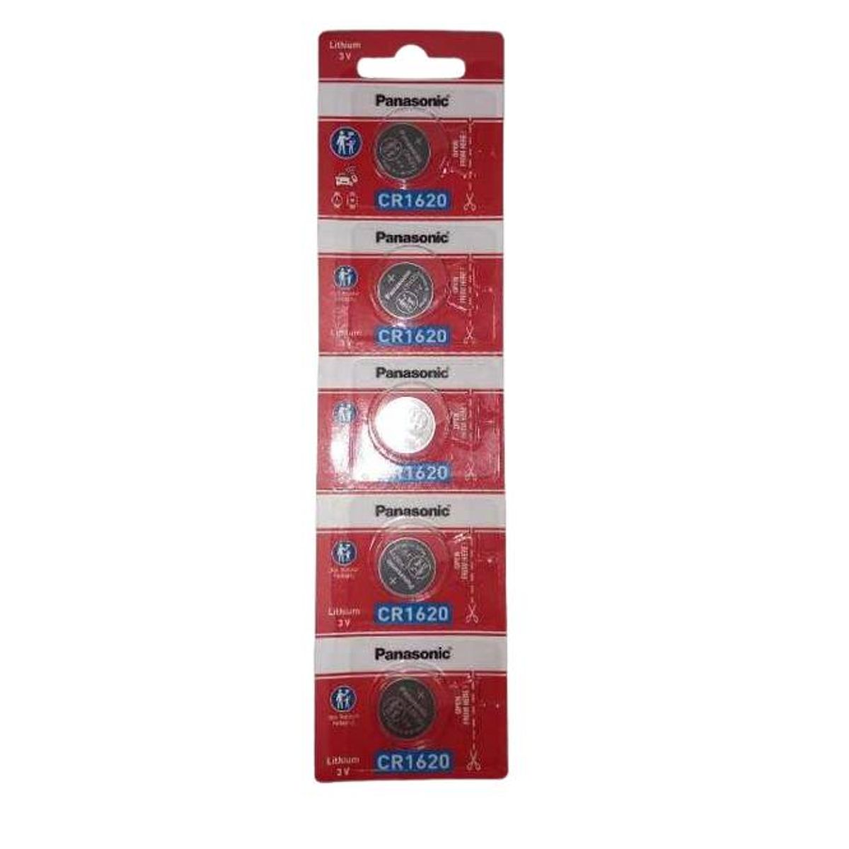 GENERICO - Pack 5 Pilas CR1620 panasonic